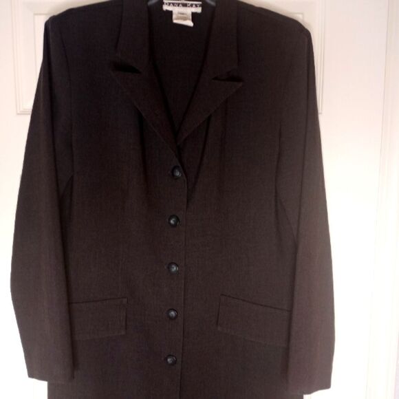 Dana Kay 12 Steel Grey Longsleeves Maxi Button Up Side Slits Women's Cardigan. - Picture 1 of 5